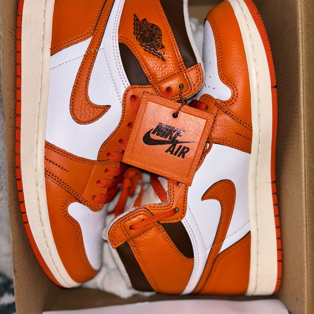 Nike Air High-Top Orange and White Sneakers